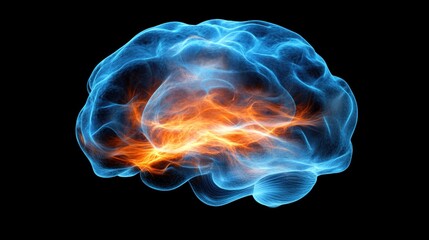 Colorful Abstract Representation of Human Brain with Energy Flow