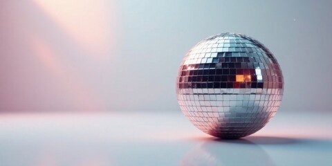 Reflective Sphere on Soft Background, Evoking Feelings of Celebration and Joy