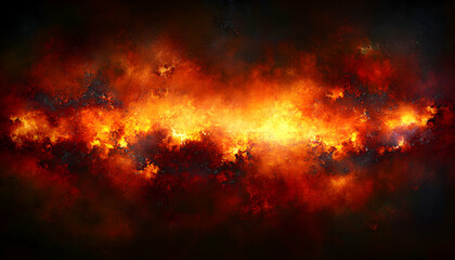 Obraz premium Fiery abstract art depicting a fiery galaxy or nebula, perfect for backgrounds, design, or artistic projects.