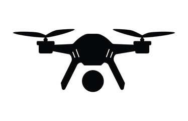 Drone icon, vector, outline, silhouette, illustration, isolated on white background