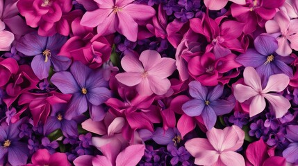 Fototapeta premium Fuchsia and lavender floral seamless pattern, intricate design, vibrant colors, suitable for textiles or wallpaper applications