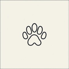 Simple paw print icon, graphic design element
