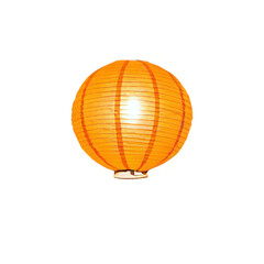 Fototapeta premium Orange Paper Lantern Glowing isolated on transparent background