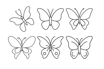Fototapeta premium Set of Butterfly Vector icon design
