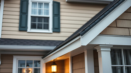 Elegant Home Exterior: Captivating Architectural Design and Modern Style. High-end Real Estate Property with Stunning Facade and Curb Appeal.