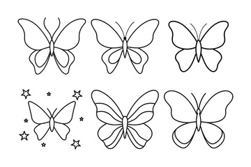 Set of Butterfly Vector icon design