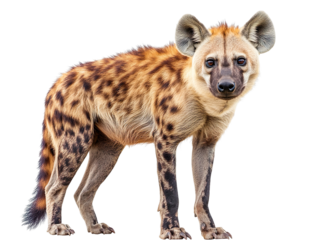 Hyena full body isolated on transparent background