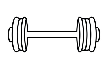 Dumbbell icon, vector, outline, silhouette, illustration, isolated on white background