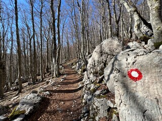 Premuzic hiking trail or Premuzic Trail - Velebit Nature Park, Croatia or Premuzic-Wanderweg or Premuzic's Trail (Pje&scaron;ački planinarski put Premužićeva staza - Park prirode Velebit, Hrvatska)