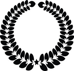 Elegant Laurel Circle with Star in Center.