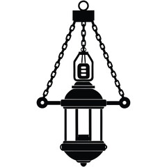 Hanging lights on a white background