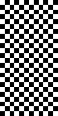 Fototapeta premium Classic vertical checkerboard: alternating black and white squares arranged in perfect geometric alignment pattern. Crisp contrast and precise symmetry. Timeless hypnotic visual element. 
