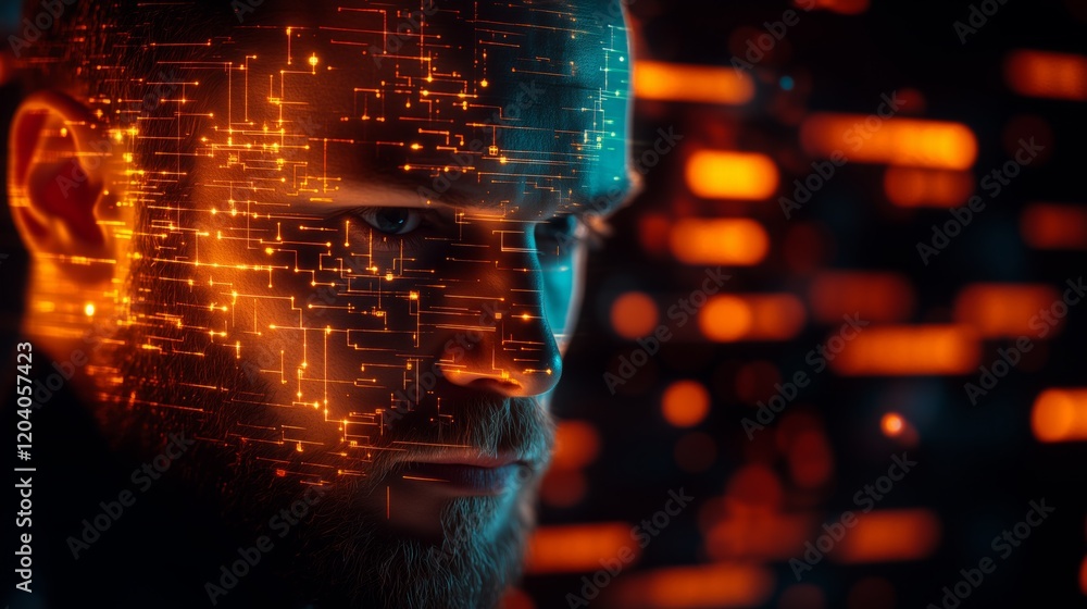 Poster innovative artificial intelligence integration with cloud technology showcasing a digital personalit