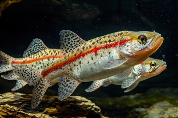 Cory catfish swimming gracefully in a cozy tank high-resolution texture organic feel