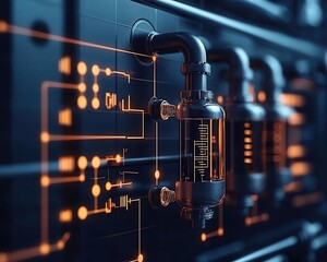 Fototapeta premium Predictive algorithms preventing equipment failures in refining processes