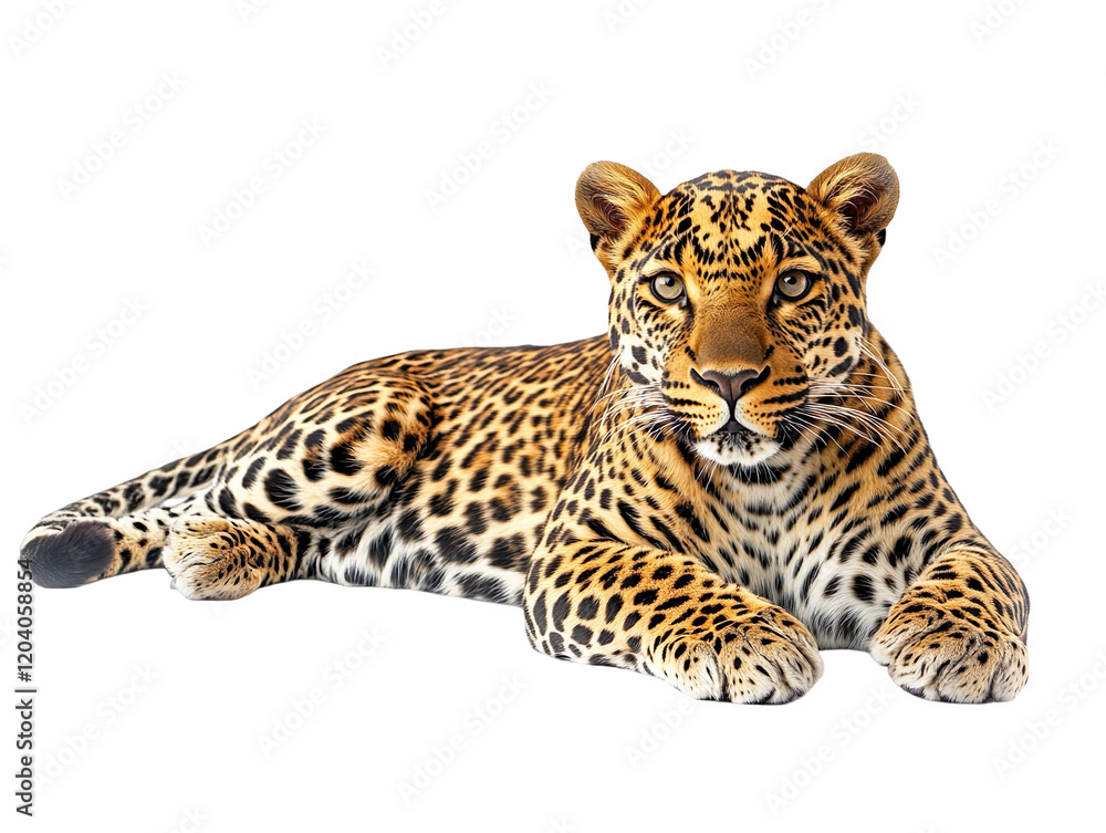 Aufkleber lying leopard isolated on transparent background