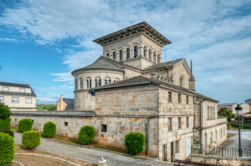 Fototapeta premium Church of Santa María de Lagostelle, Guitiriz, Galicia Spain