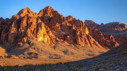 Fototapeta premium Golden Hour Desert Mountain Range. Travel photography.