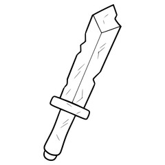 rusty sword illustration hand drawn outline vector