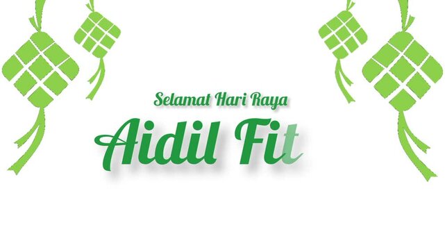 Eid Aidil Fitri text greeting isolated with white background, Malay translation greeting 