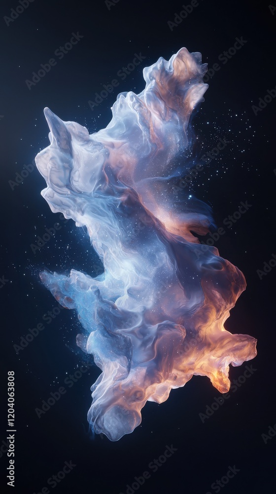 Poster cosmic light spectrum display abstract art digital creation clean style profile