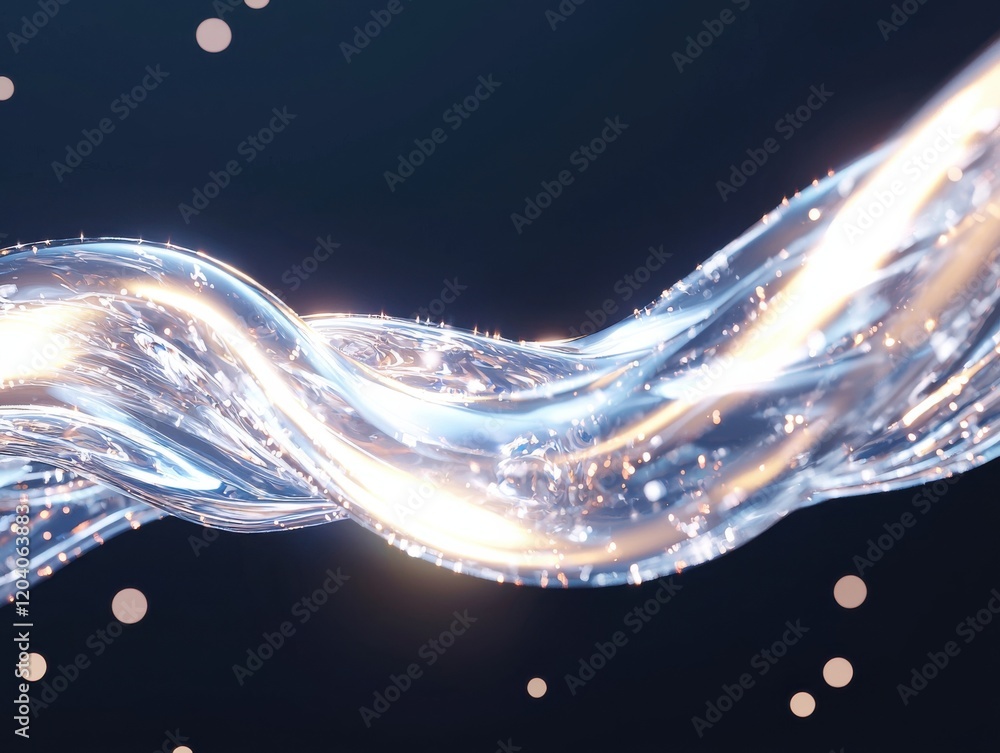 Aufkleber cosmic energy waves flowing in a clean style profile abstract digital art dark background dynamic vi