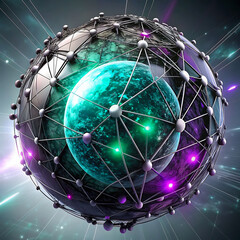 Global network connection, 3d rendered illustration of an arrow, touch the future and interface technology