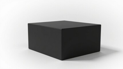 Fototapeta premium A simple black cube on a white background, perfect for minimalist product displays or design presentations.