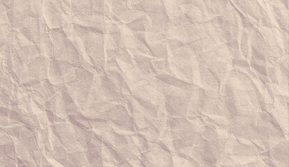 Crumpled beige paper texture with creases and wrinkles, creating a rough, vintage backdrop