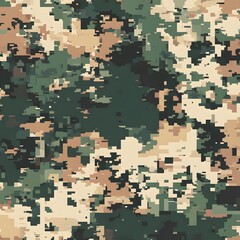 Digital camouflage background, army green, chocolate, and light brown color, with a blend of natural colors used for camouflage