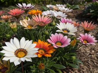 Vibrant Botanical Flower Arrangement: Rule of Thirds Composition