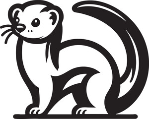   Vector Illustration of a Stoat: Elegant Outline Design
