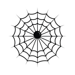 Spider web icon, vector, outline, silhouette, illustration, isolated on white background