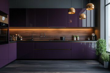 Modern purple kitchen