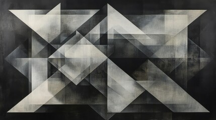 Abstract dark gray geometric shapes composition