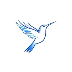 Fototapeta premium Flying hummingbird, abstract art, graphic design