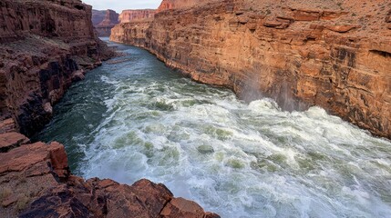 River rapids canyon landscape, Arizona, USA.  Use Travel brochure.