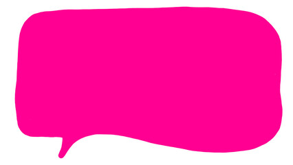 Word bubble speech pink draw  on transparent background.