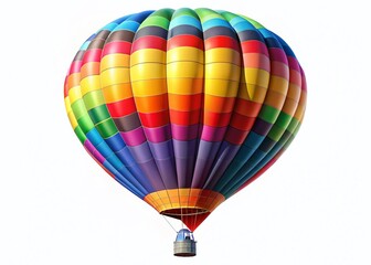 Fototapeta premium Vibrant Hot Air Balloon Isolated on White Background - Perfect for Design Projects