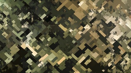 Digital camouflage background, army green, chocolate, and light brown color, with a blend of natural colors used for camouflage