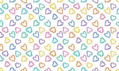 Seamless pattern with hearts. Pattern love cute girl fashion