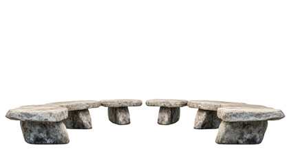 Ancient stone seating circles, perfect for gatherings and ceremonial events. transparent background