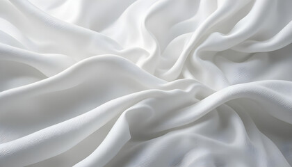 Obraz premium Elegant White Fabric Drape Texture Close-up