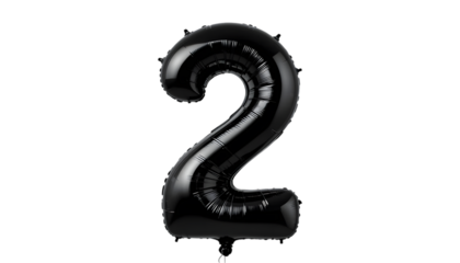 Black number two foil balloon.