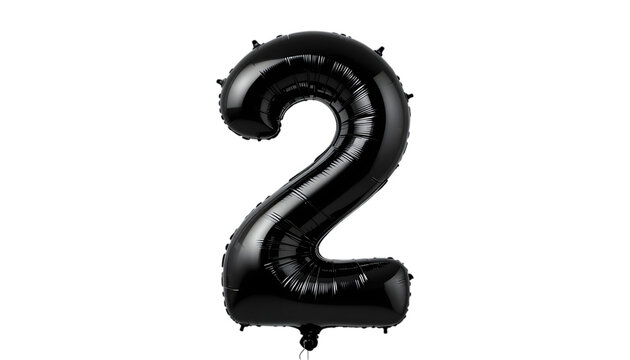 Black number two foil balloon.