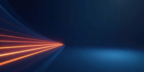 Abstract glowing lines converging on a dark horizon, a futuristic digital landscape illustration