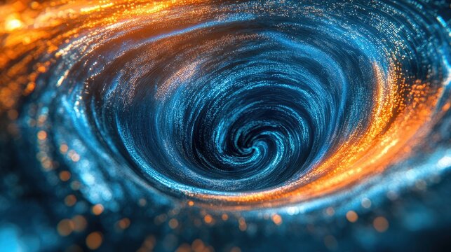 Abstract digital art depicting a funnel-shaped vortex