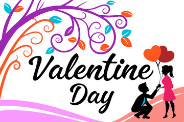 happy valentine day   card with balloons