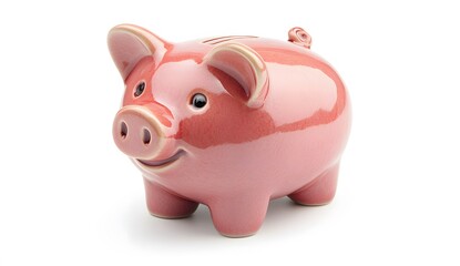 Obraz premium A Pink Ceramic Piggy Bank Savings Container