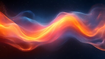 Obraz premium Abstract fiery orange and blue wave cosmic art